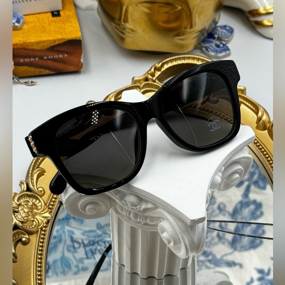 🆕 CHANEL 🧿 NWOT  Square Acetate Polarized Pearl CC Square Sunglasses, 5482-H - Picture 3 of 16